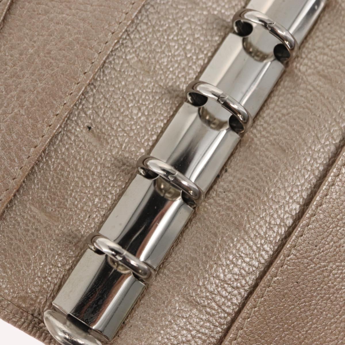 CHANEL Day Planner Cover Leather Beige Gold CC Auth 157485
