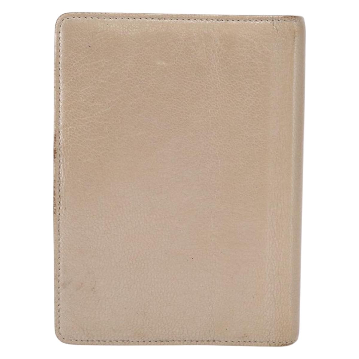 CHANEL Day Planner Cover Leather Beige Gold CC Auth 157485