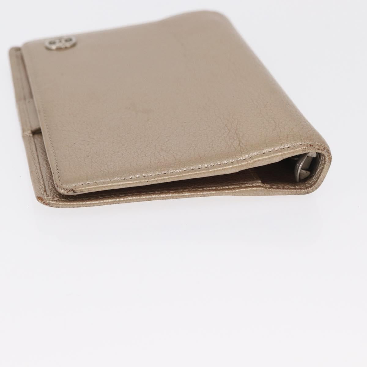 CHANEL Day Planner Cover Leather Beige Gold CC Auth 157485