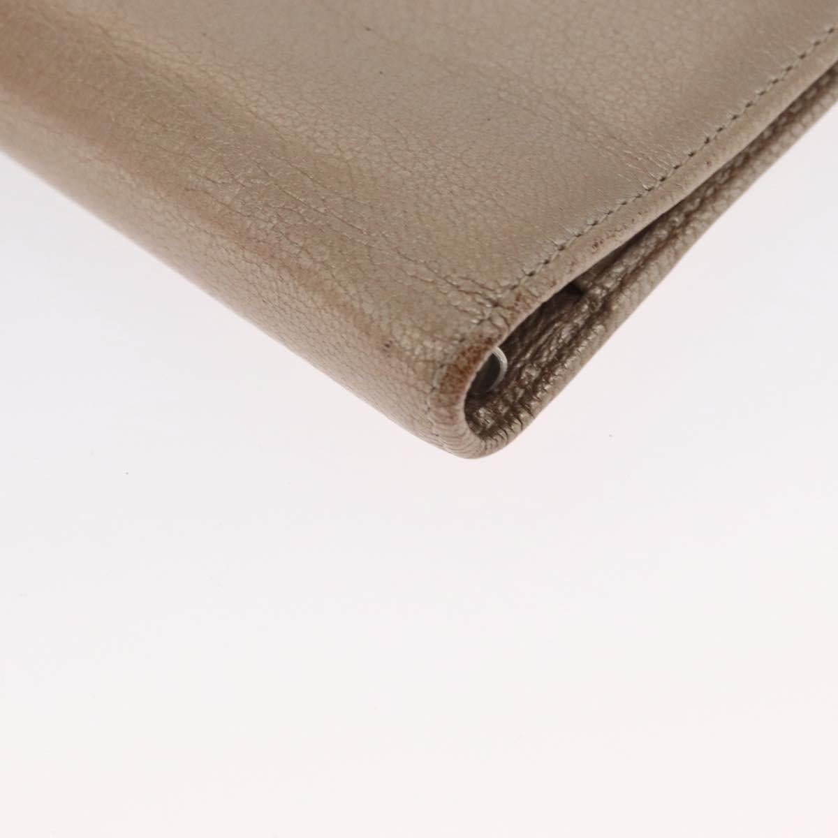 CHANEL Day Planner Cover Leather Beige Gold CC Auth 157485