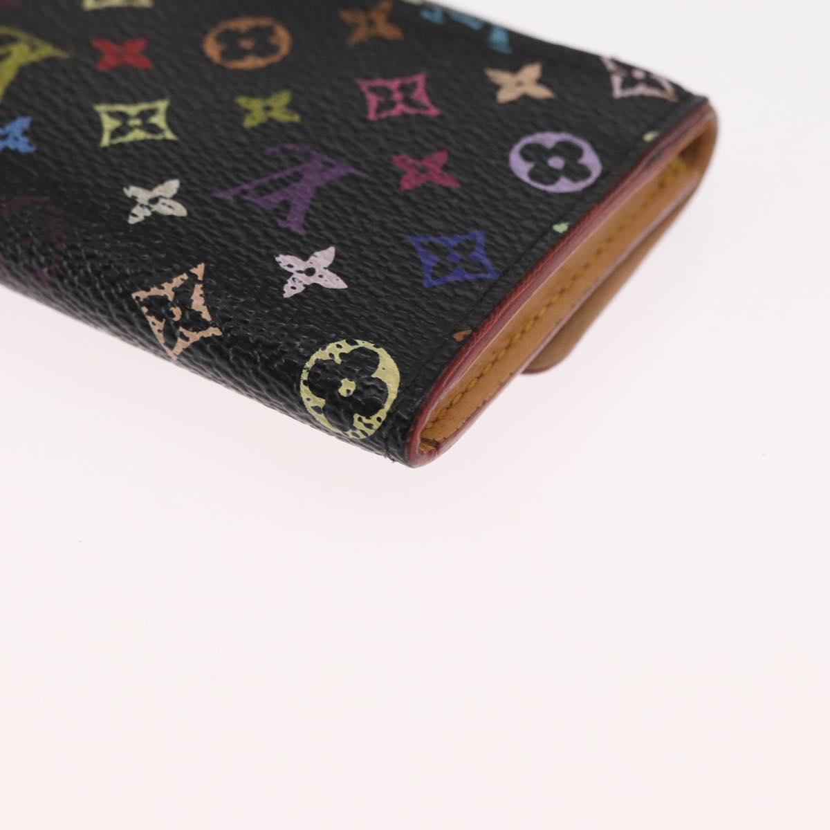 LOUIS VUITTON Multicolor Porte Monnaie Cozy Coin Purse Black M60007 Auth 157490