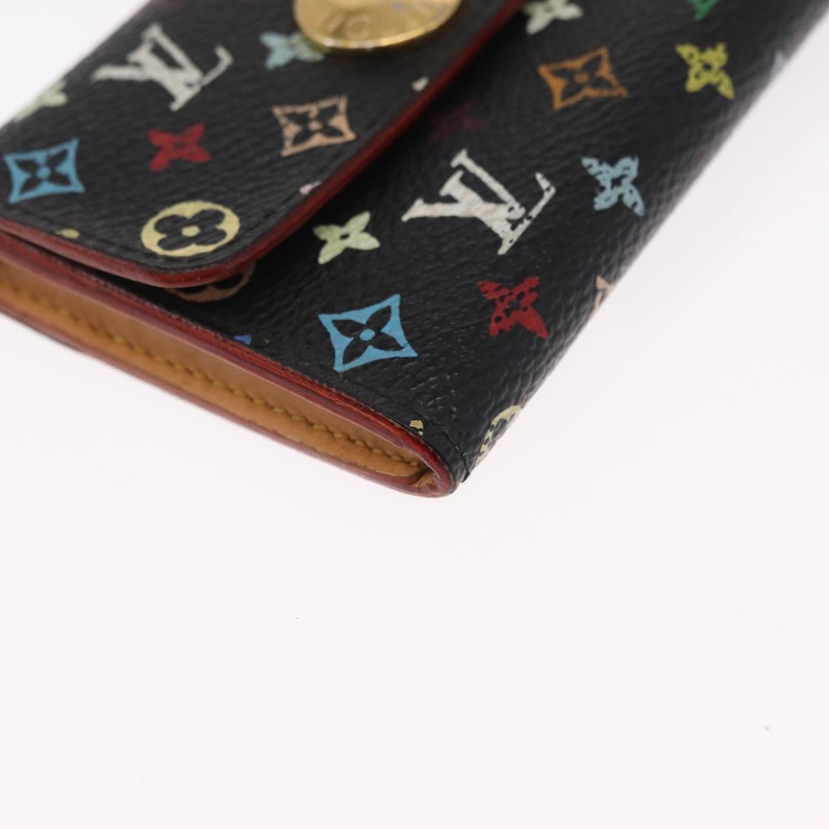 LOUIS VUITTON Multicolor Porte Monnaie Cozy Coin Purse Black M60007 Auth 157490