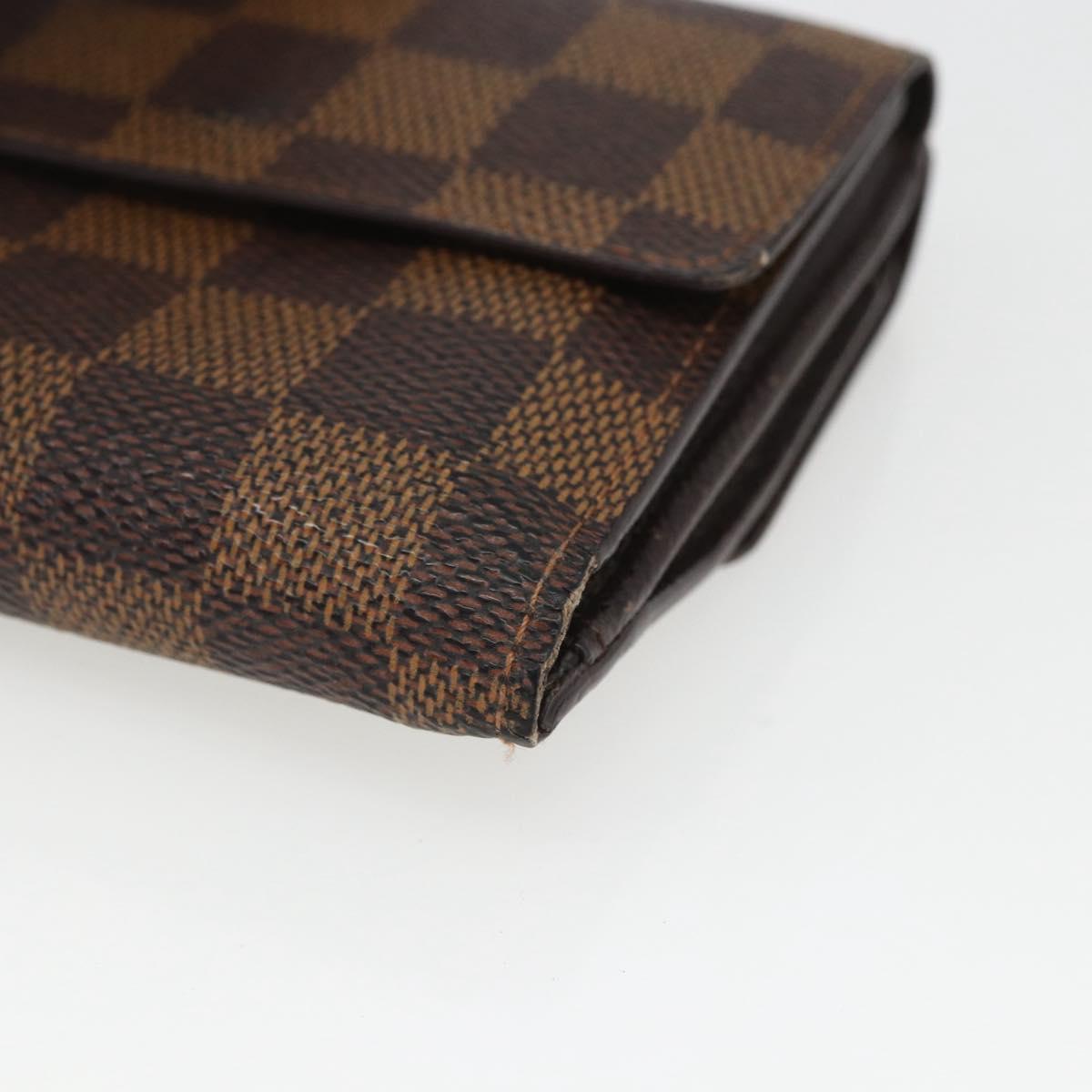 LOUIS VUITTON Damier Ebene Porte Monnaie Billets Cartes N61652 LV Auth 157491
