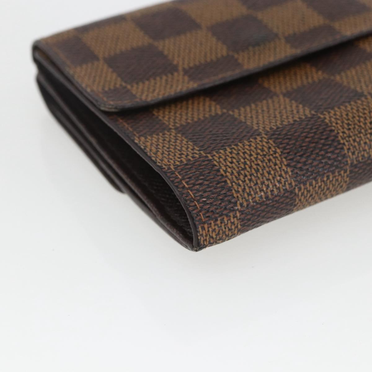 LOUIS VUITTON Damier Ebene Porte Monnaie Billets Cartes N61652 LV Auth 157491