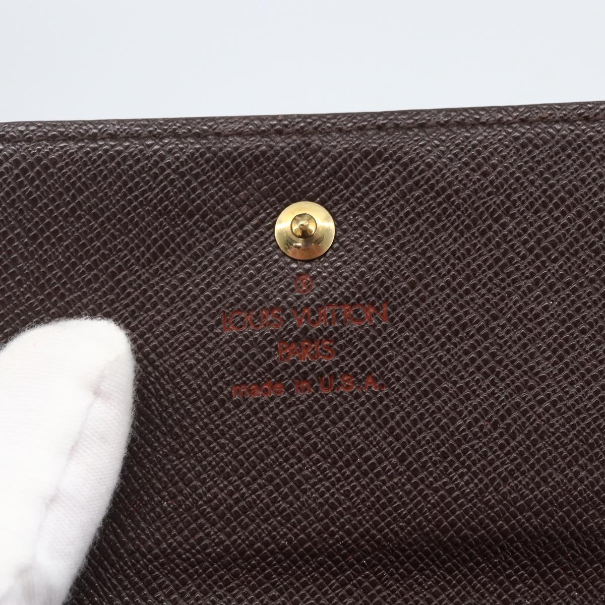 LOUIS VUITTON Damier Ebene Porte Monnaie Billets Cartes N61652 LV Auth 157491