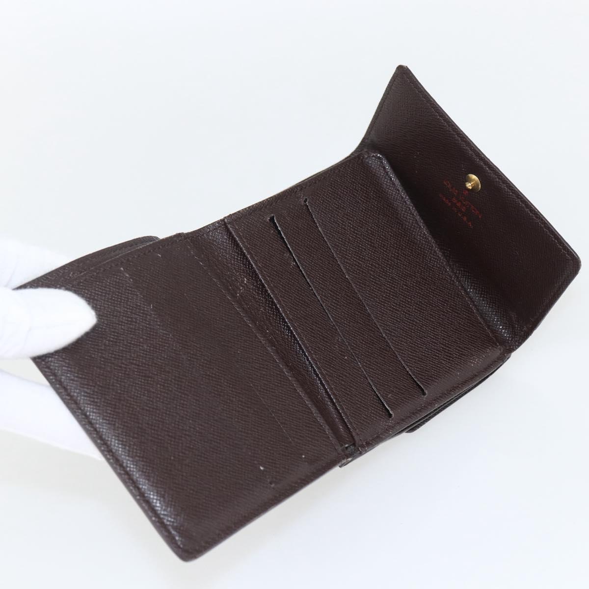 LOUIS VUITTON Damier Ebene Porte Monnaie Billets Cartes N61652 LV Auth 157491