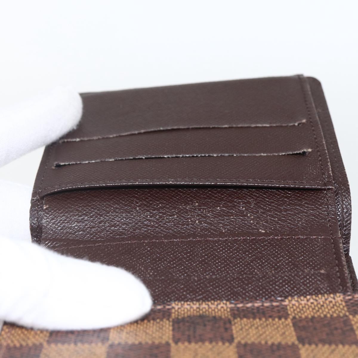 LOUIS VUITTON Damier Ebene Porte Monnaie Billets Cartes N61652 LV Auth 157491