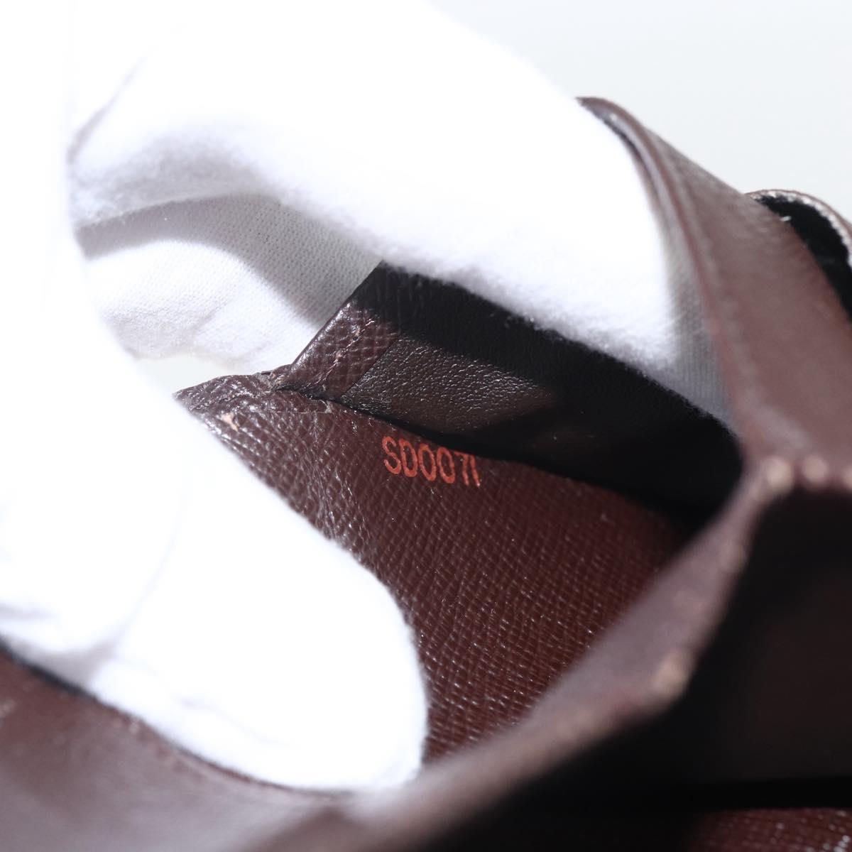 LOUIS VUITTON Damier Ebene Porte Monnaie Billets Cartes N61652 LV Auth 157491