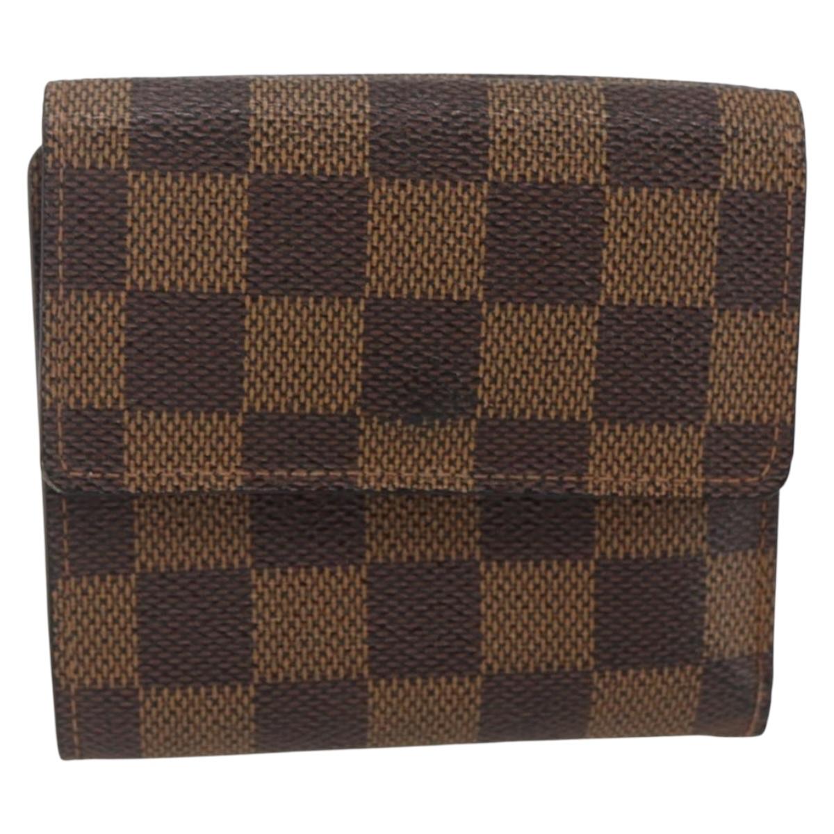 LOUIS VUITTON Damier Ebene Porte Monnaie Billets Cartes N61652 LV Auth 157491