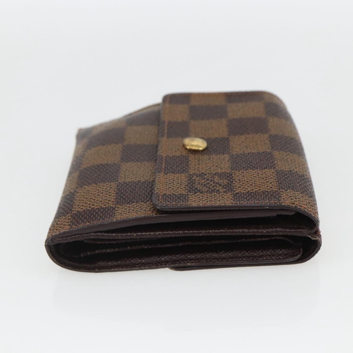 LOUIS VUITTON Damier Ebene Porte Monnaie Billets Cartes N61652 LV Auth 157491