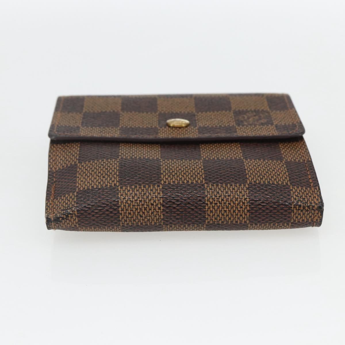 LOUIS VUITTON Damier Ebene Porte Monnaie Billets Cartes N61652 LV Auth 157491