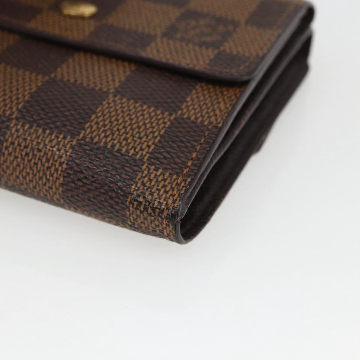 LOUIS VUITTON Damier Ebene Porte Monnaie Billets Cartes N61652 LV Auth 157491