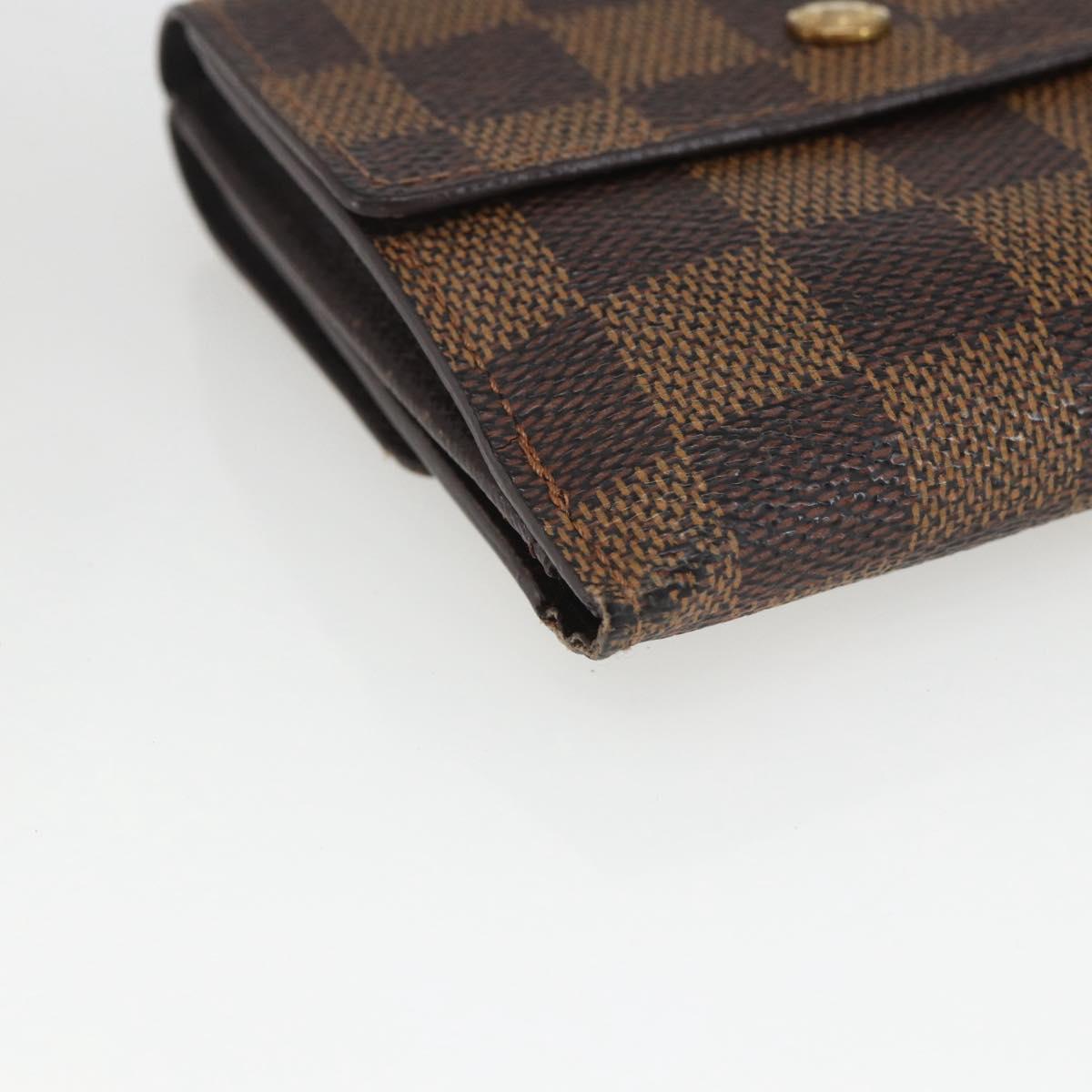 LOUIS VUITTON Damier Ebene Porte Monnaie Billets Cartes N61652 LV Auth 157491