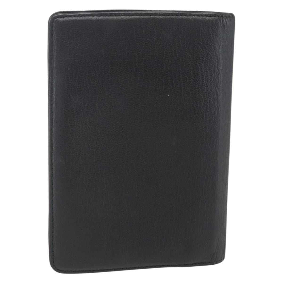CHANEL Day Planner Cover Leather Black Gold CC Auth 157492