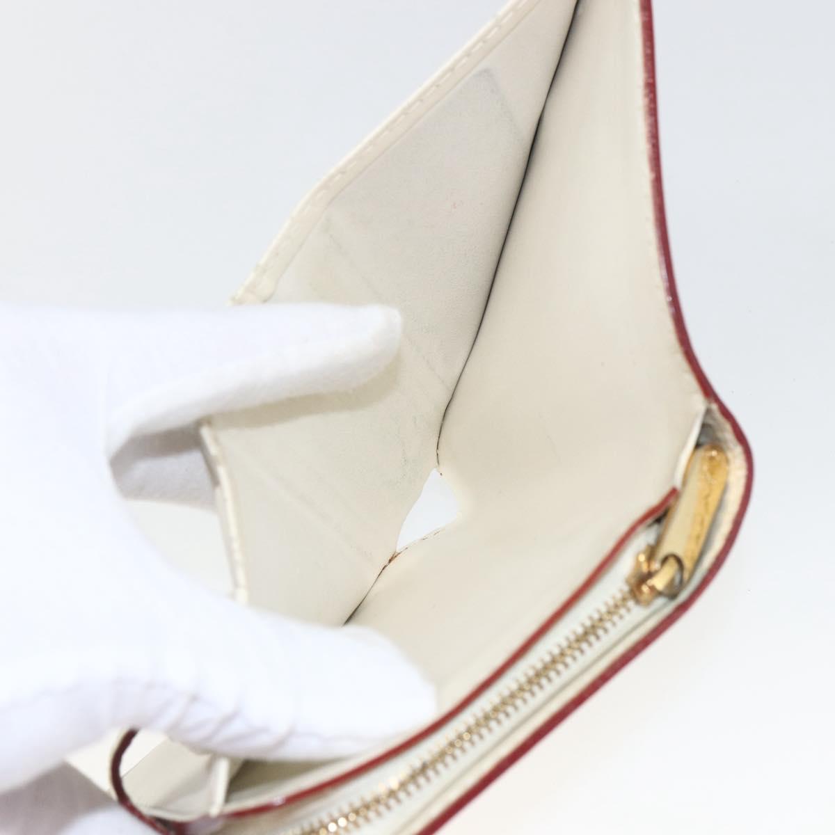 LOUIS VUITTON Suhari Compact Zip Wallet Leather Ivory M91831 LV Auth 157496