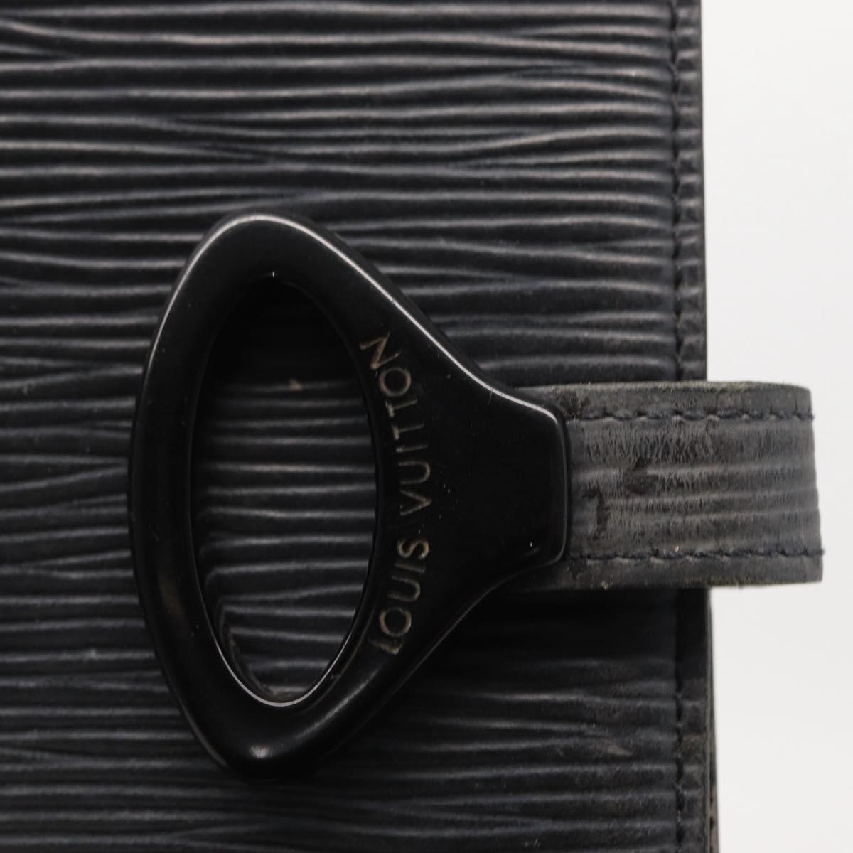 LOUIS VUITTON Epi Z Agenda PM Day Planner Cover Black R20092 LV Auth 157498