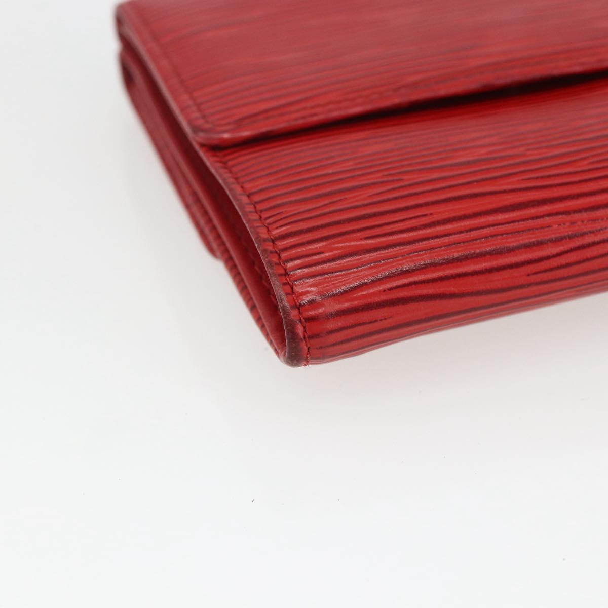 LOUIS VUITTON Porte Monnaie Billets Cartes Credit Wallet Red M63487 Auth 157501A