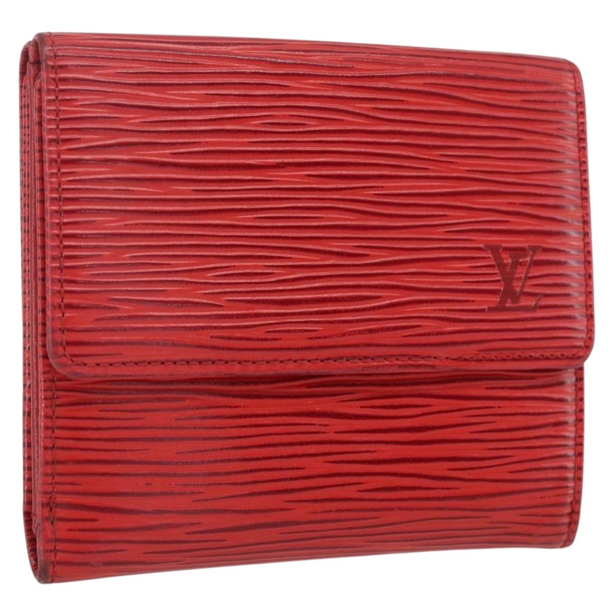 LOUIS VUITTON Porte Monnaie Billets Cartes Credit Wallet Red M63487 Auth 157501A