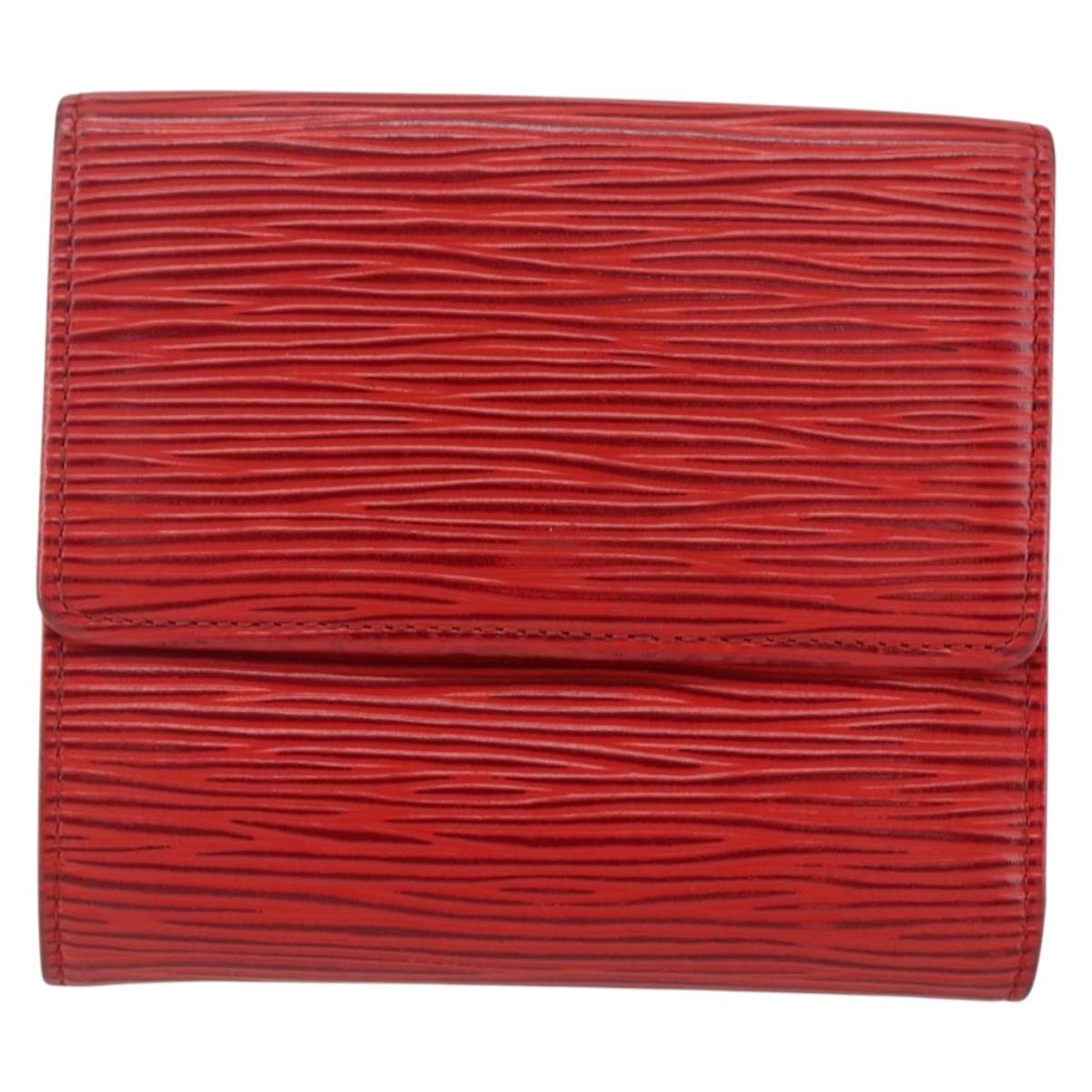 LOUIS VUITTON Porte Monnaie Billets Cartes Credit Wallet Red M63487 Auth 157501A