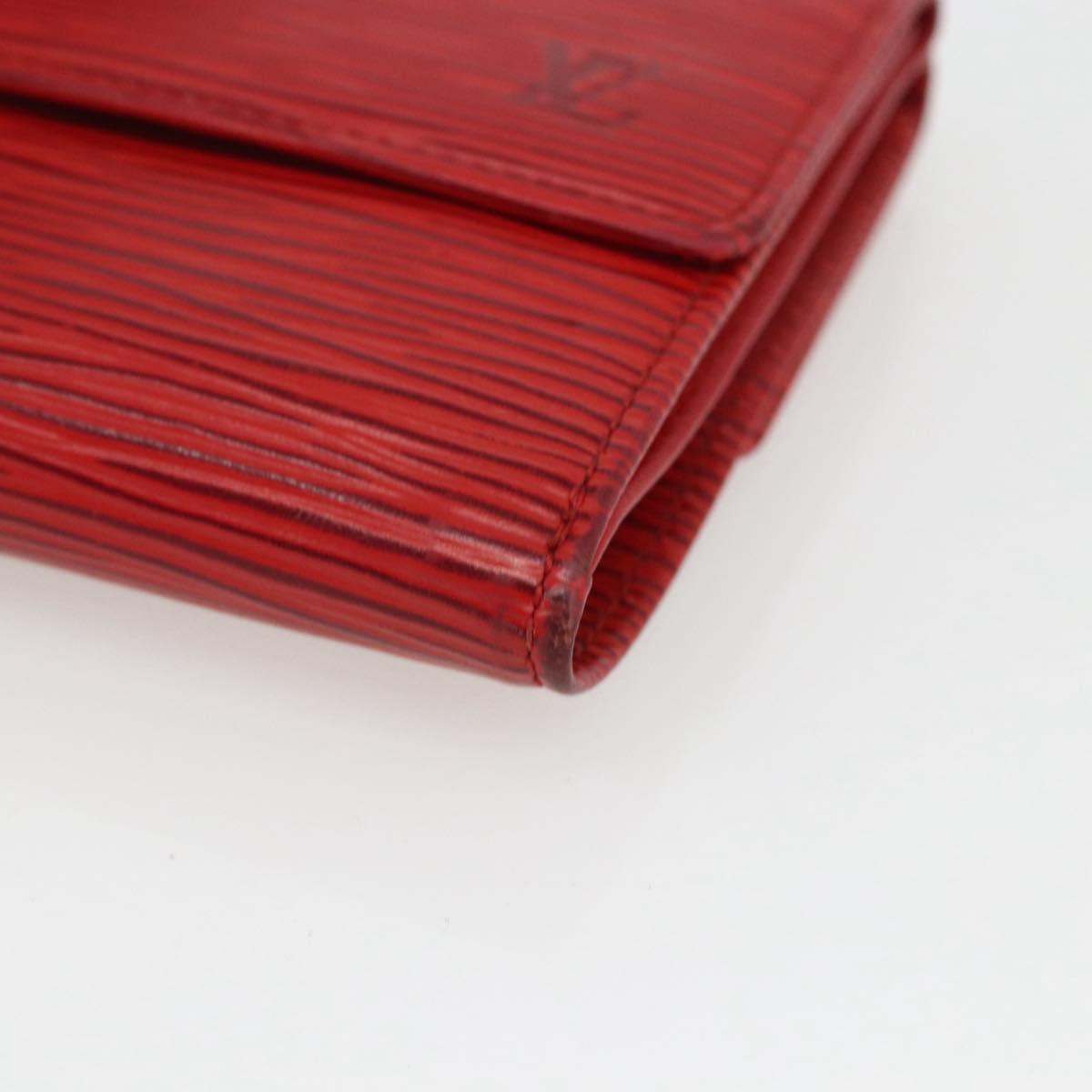 LOUIS VUITTON Porte Monnaie Billets Cartes Credit Wallet Red M63487 Auth 157501A
