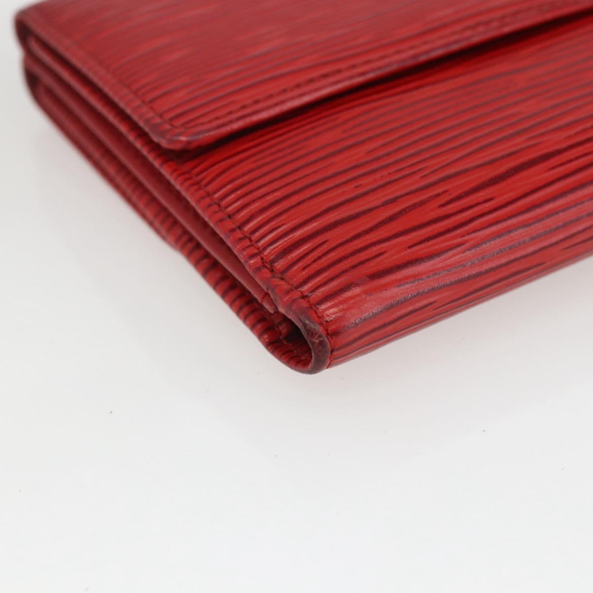 LOUIS VUITTON Porte Monnaie Billets Cartes Credit Wallet Red M63487 Auth 157501A