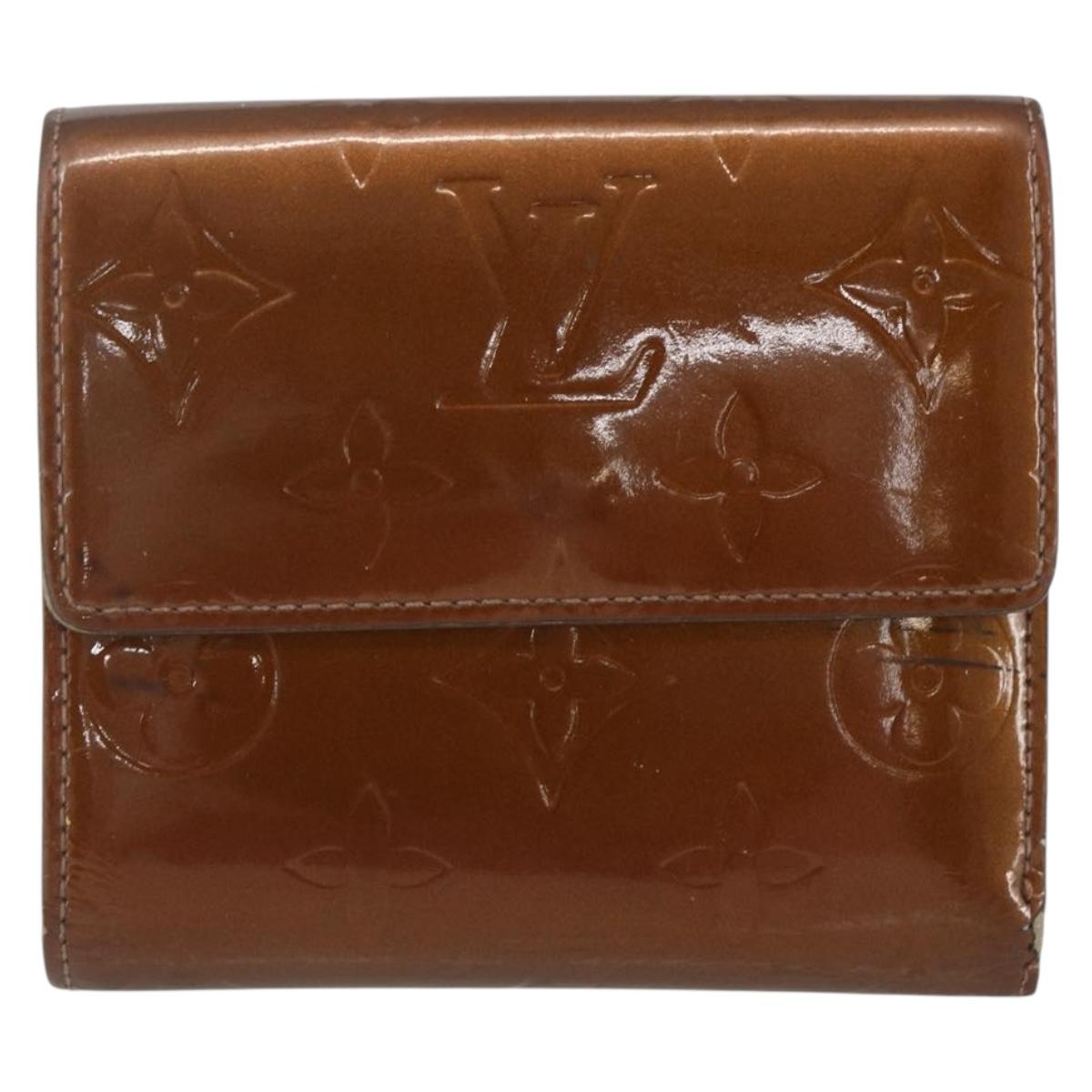 LOUIS VUITTON Vernis Portefeuille Elise Wallet Bronze M91170 Auth 157502