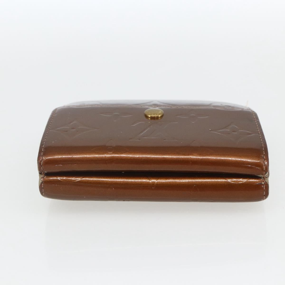 LOUIS VUITTON Vernis Portefeuille Elise Wallet Bronze M91170 Auth 157502