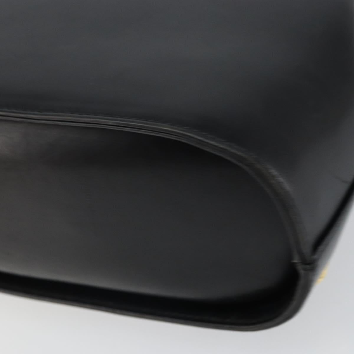 Salvatore Ferragamo Hand Bag Leather Black Gold Auth 157508