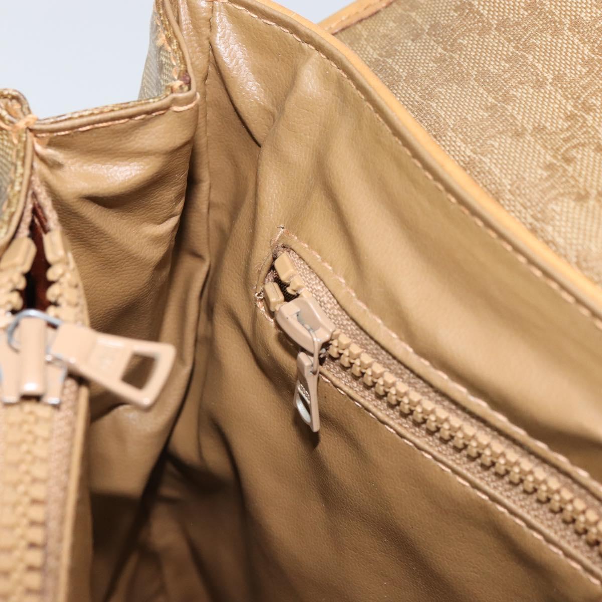 CELINE Macadam Canvas Hand Bag PVC Beige Gold Auth 157509