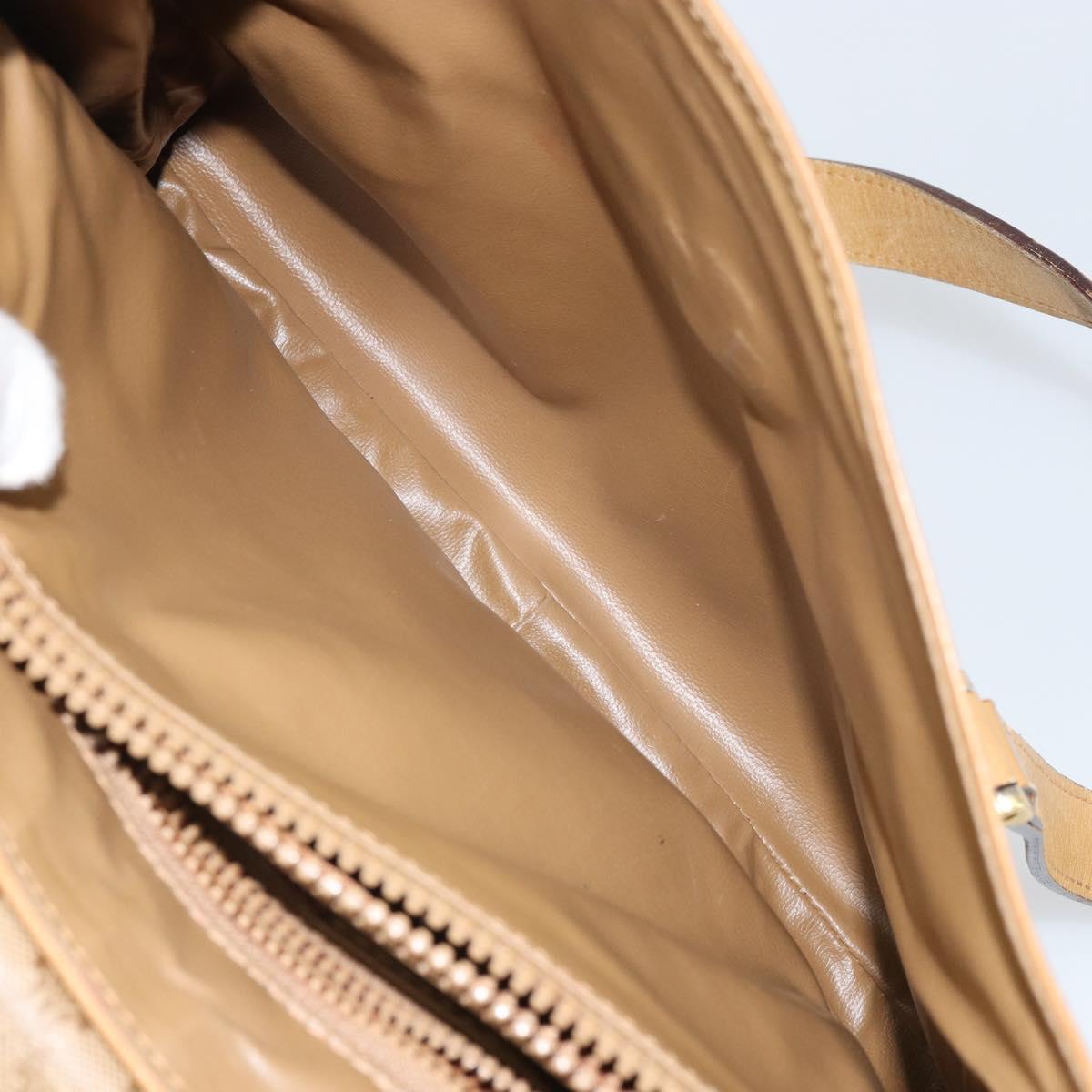 CELINE Macadam Canvas Hand Bag PVC Beige Gold Auth 157509