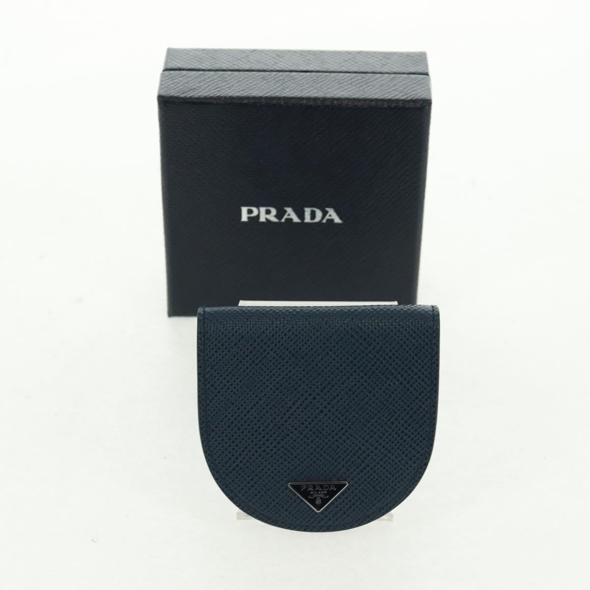 PRADA Coin Purse Safiano leather Navy 2MM788 Auth 157513SAM