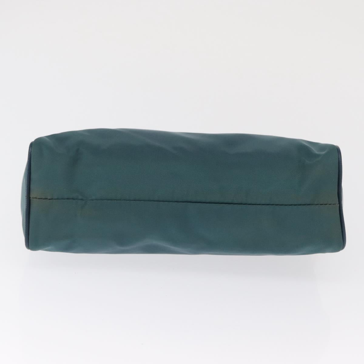 PRADA Accessory Pouch Nylon Green Gold Auth 157520
