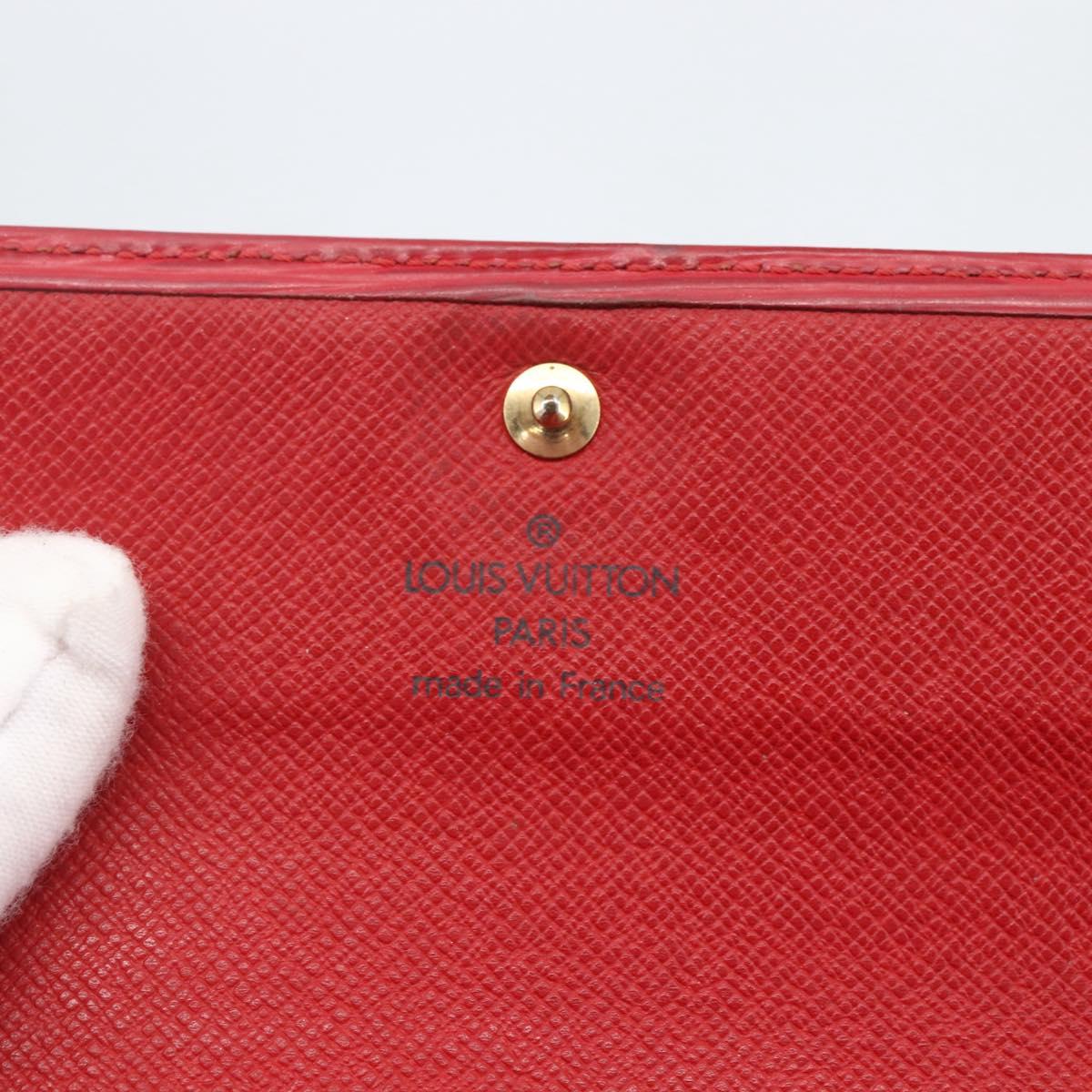 LOUIS VUITTON Epi Porte TresorEtui Papie Wallet Red M63717 LV Auth 157522A