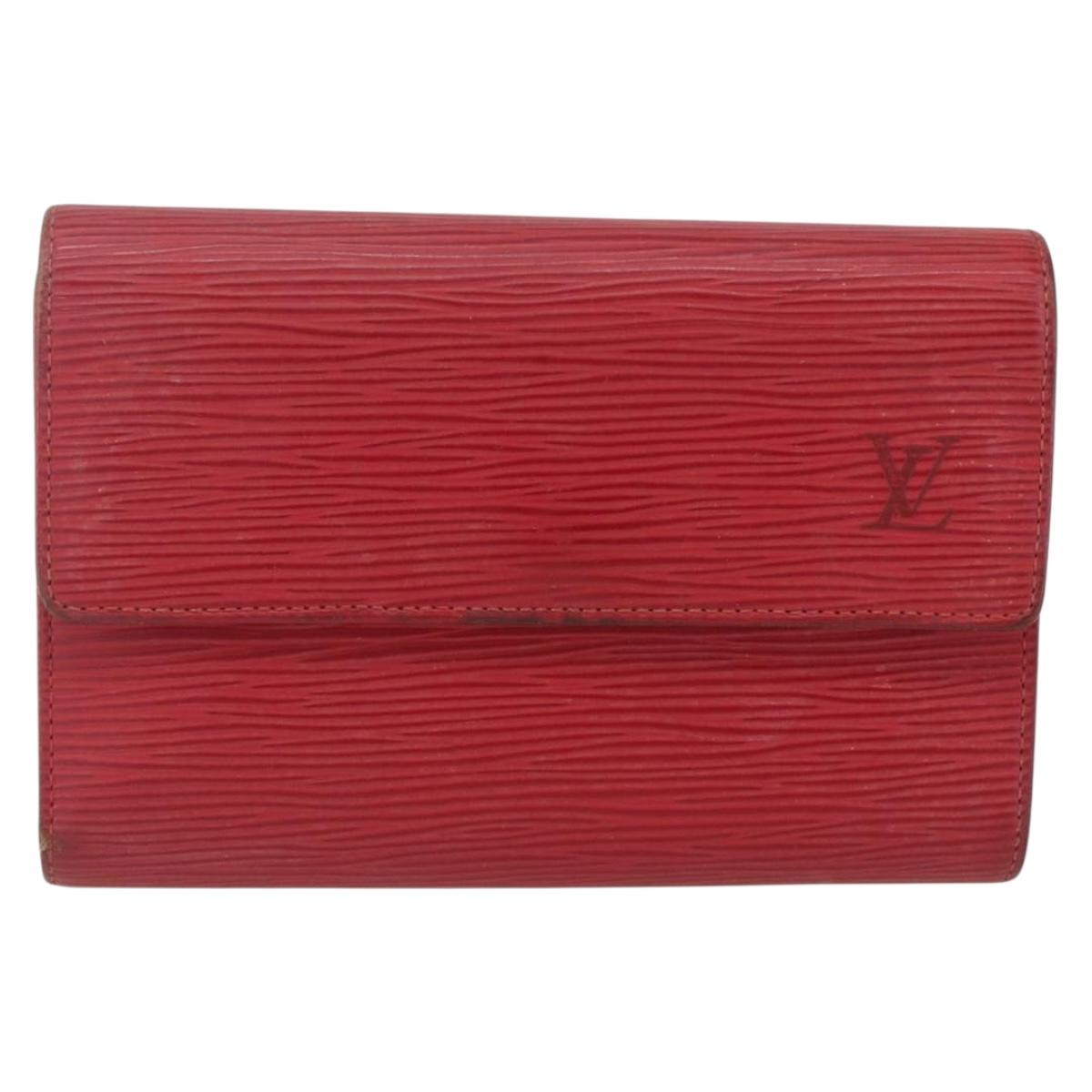 LOUIS VUITTON Epi Porte TresorEtui Papie Wallet Red M63717 LV Auth 157522A