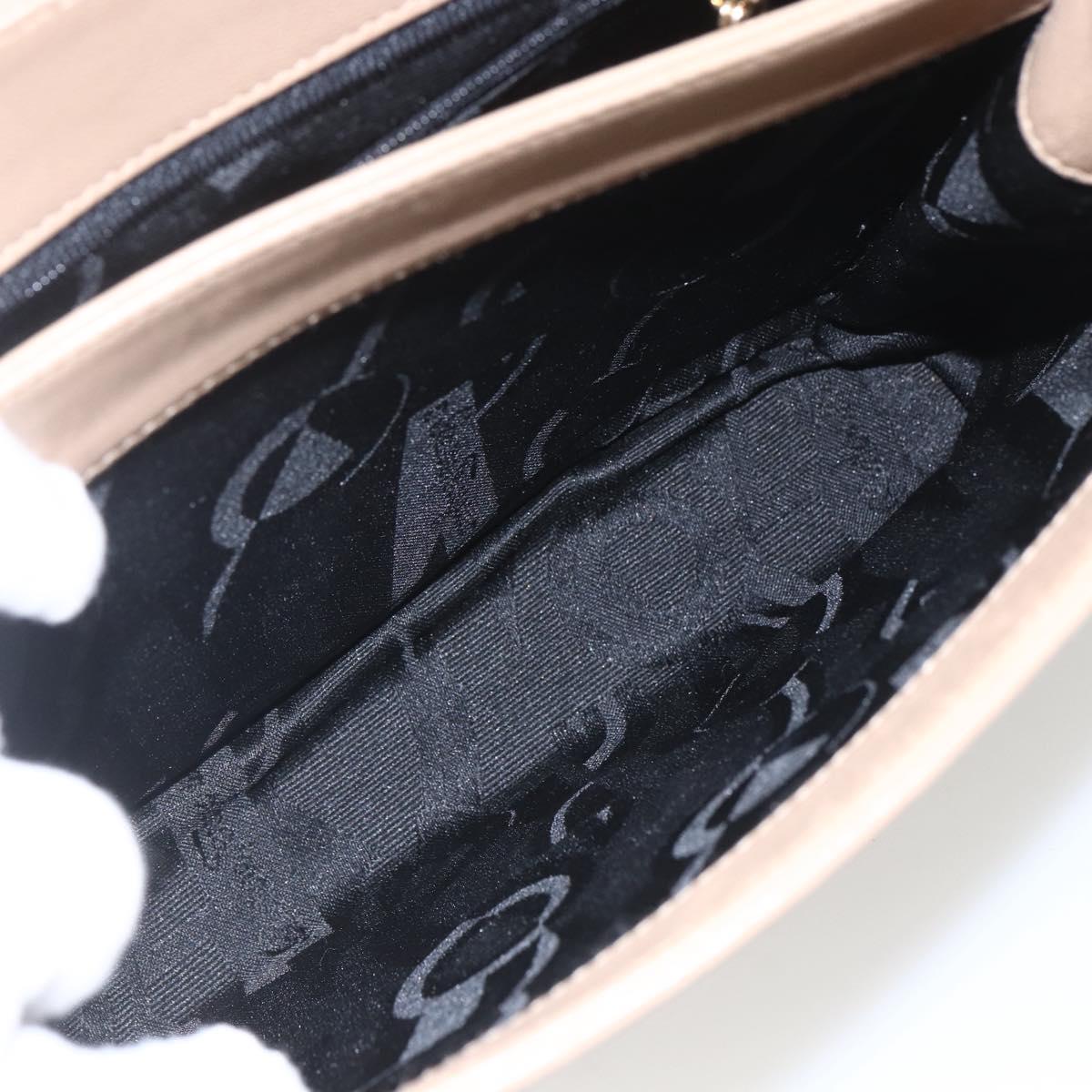 Salvatore Ferragamo Shoulder Bag Leather Beige Gold Auth 157525V