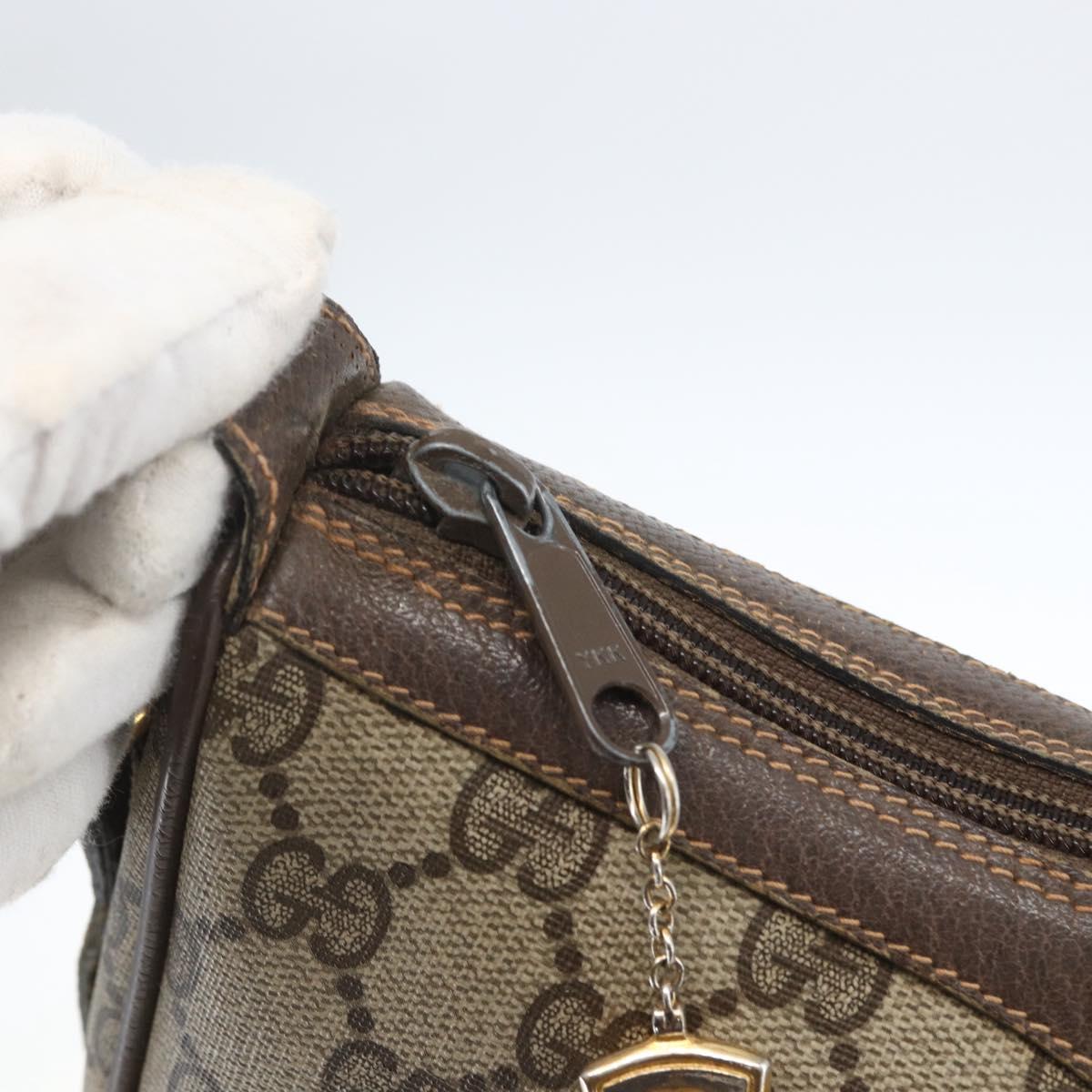 GUCCI GG Supreme Web Sherry Line Bag PVC Beige Gold 89 02 054 Auth 157528