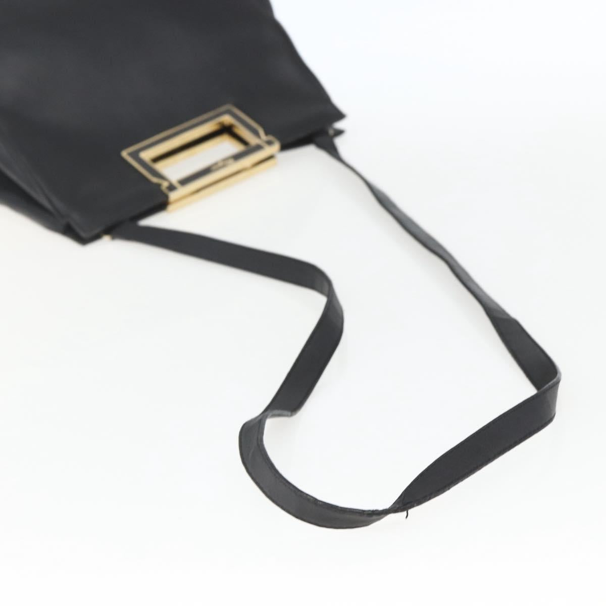Salvatore Ferragamo Hand Bag Leather 2way Black Gold Auth 157535V