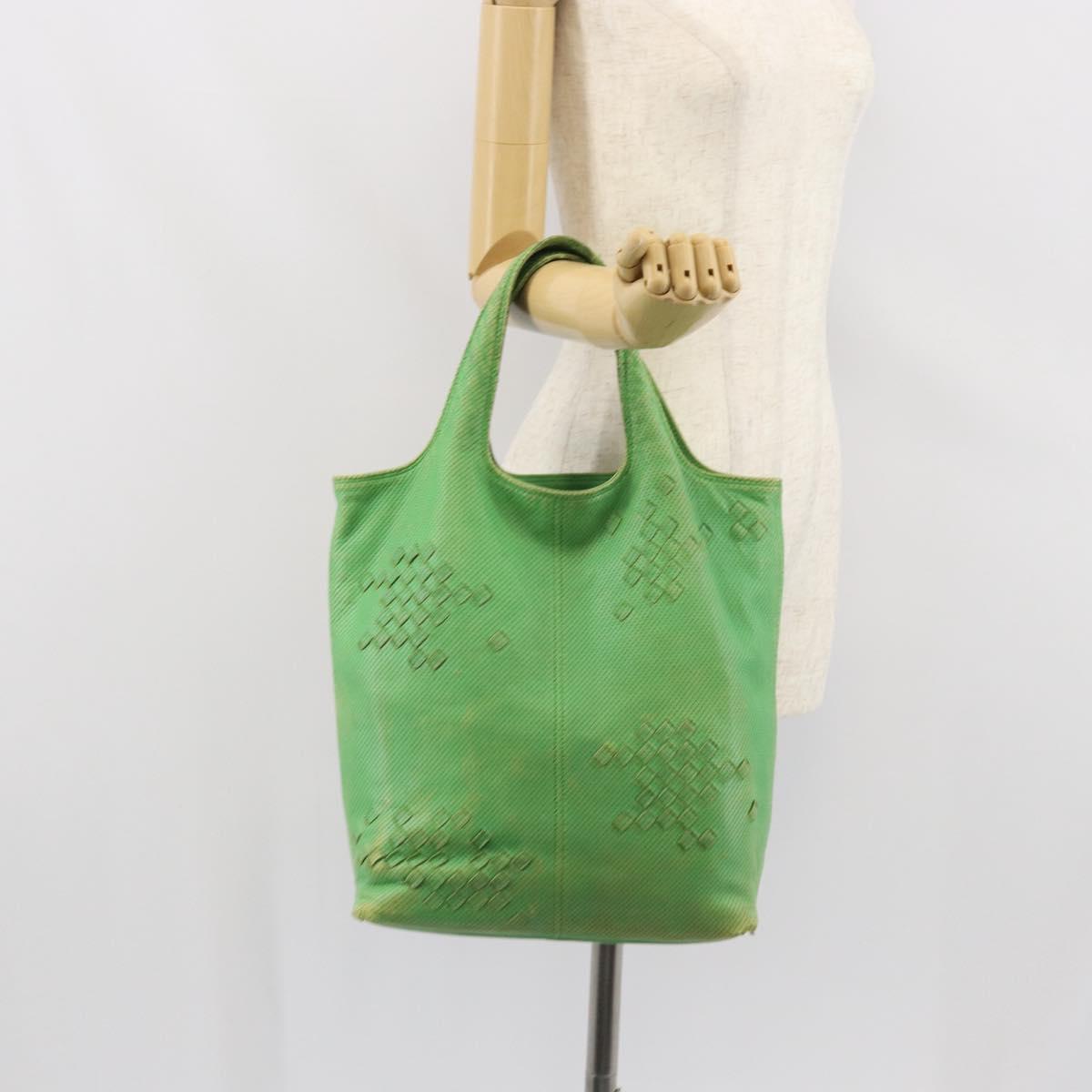 BOTTEGA VENETA INTRECCIATO Tote Bag Leather Green 131673 Auth 157536