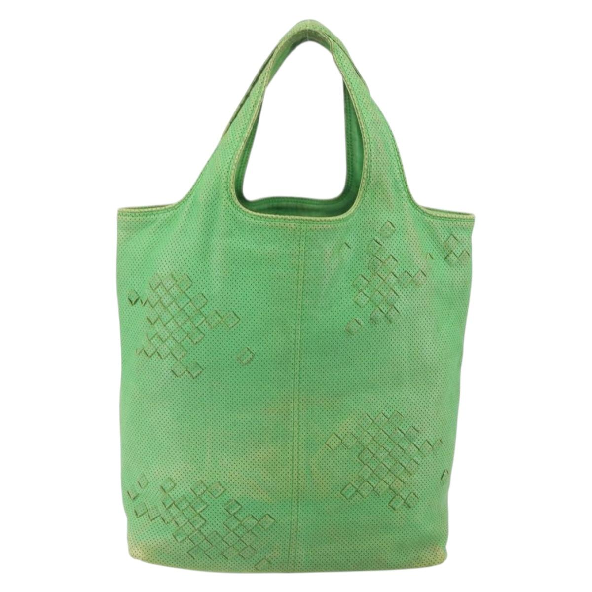 BOTTEGA VENETA INTRECCIATO Tote Bag Leather Green 131673 Auth 157536