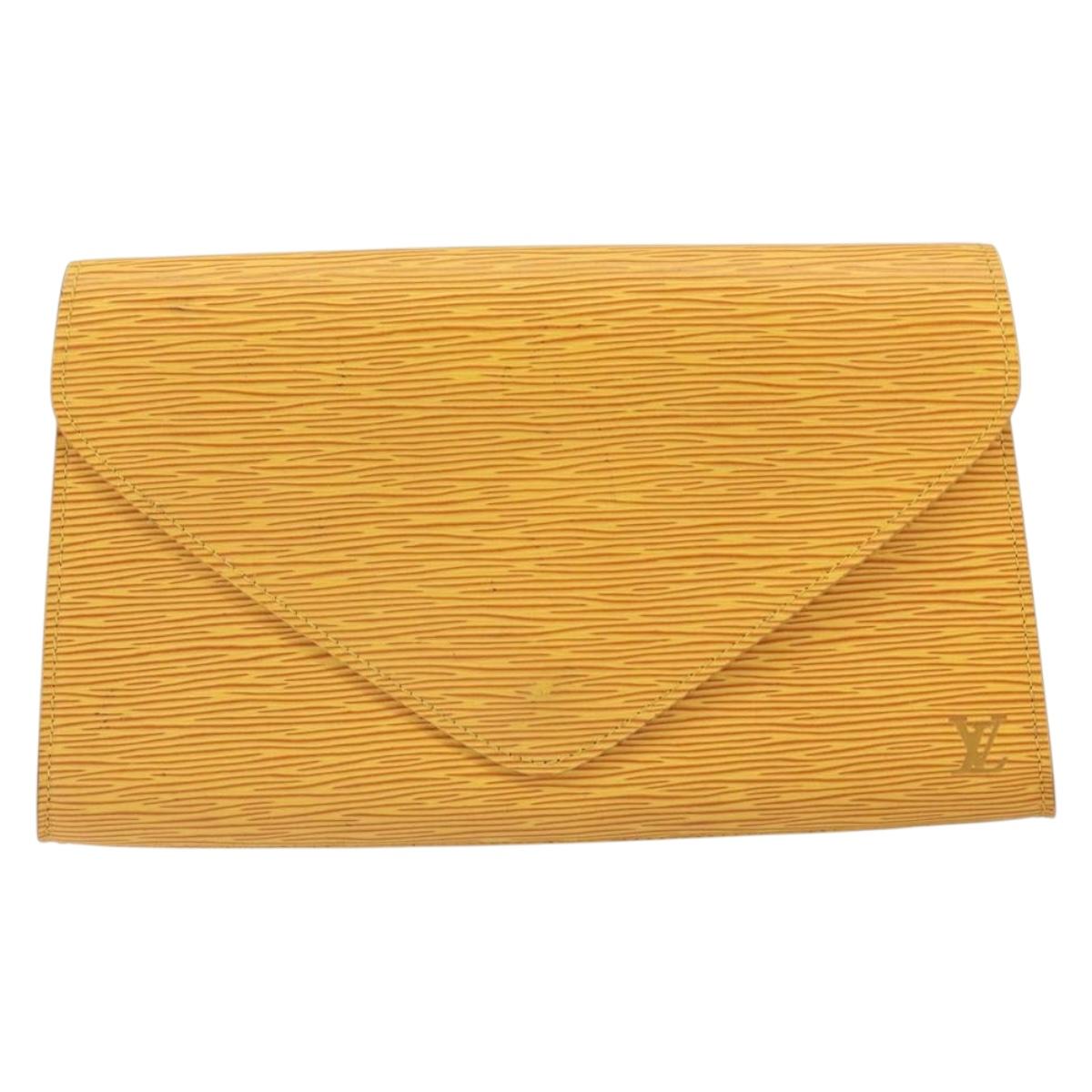 LOUIS VUITTON Epi Art Deco Clutch Bag Yellow M52639 LV Auth 157540