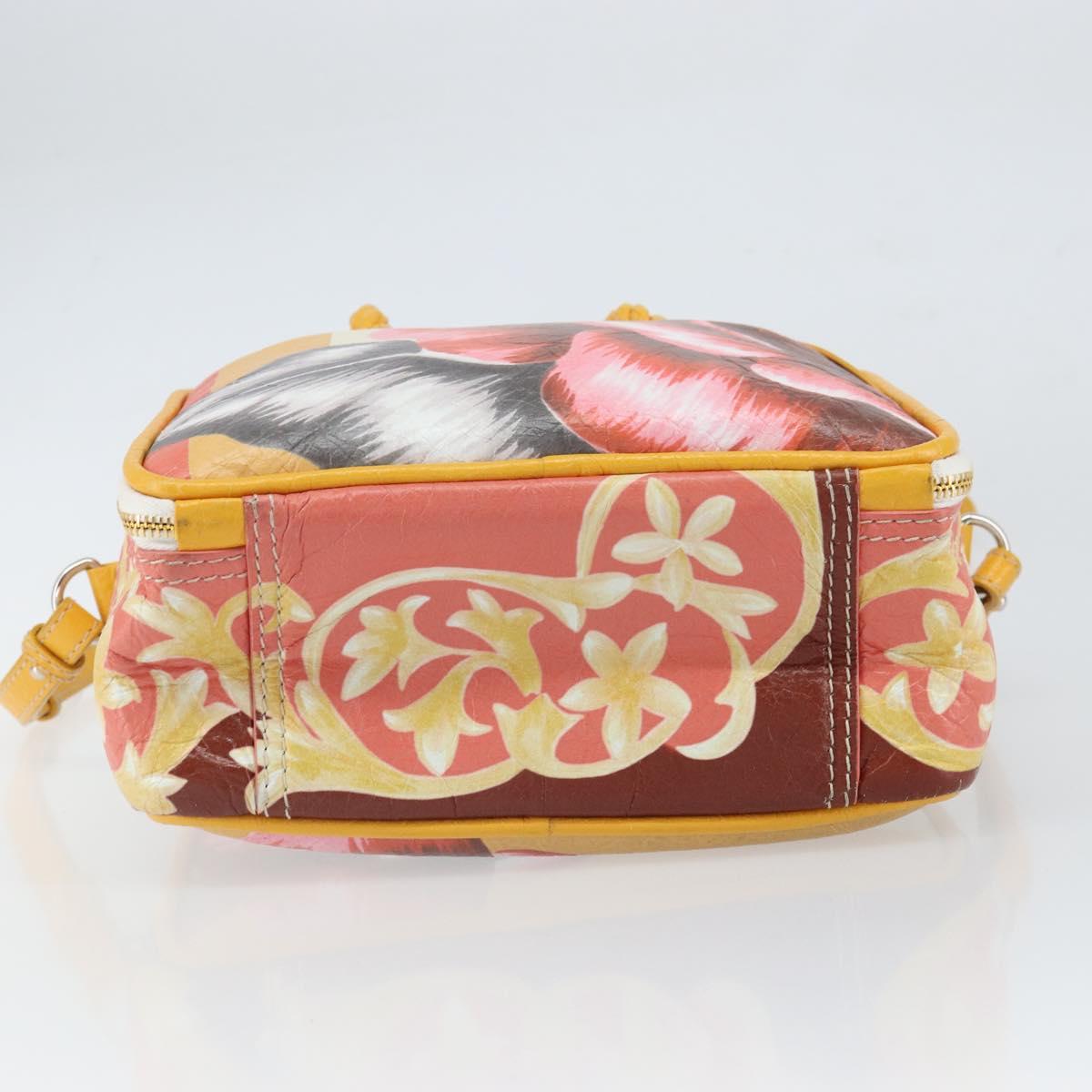 BALENCIAGA Flower Hand Bag Canvas 2way Pink Silver Auth 157542V