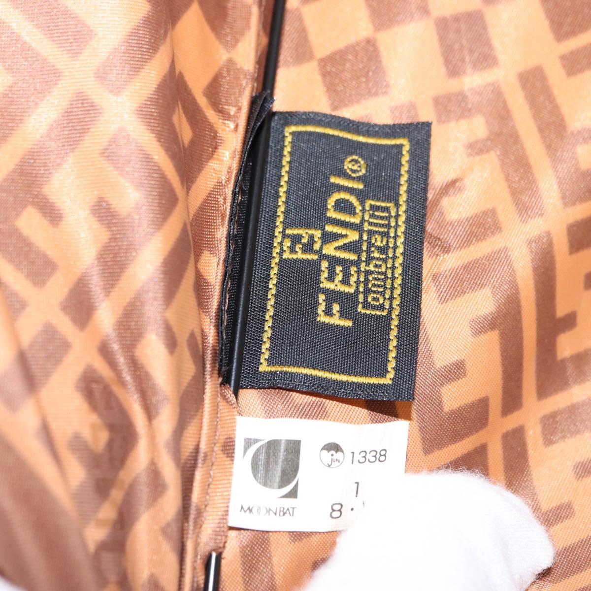 FENDI Zucchino Canvas Umbrella Nylon Brown Auth 157546V