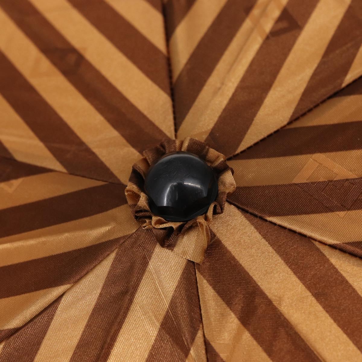 FENDI Zucchino Canvas Umbrella Nylon Brown Auth 157546V