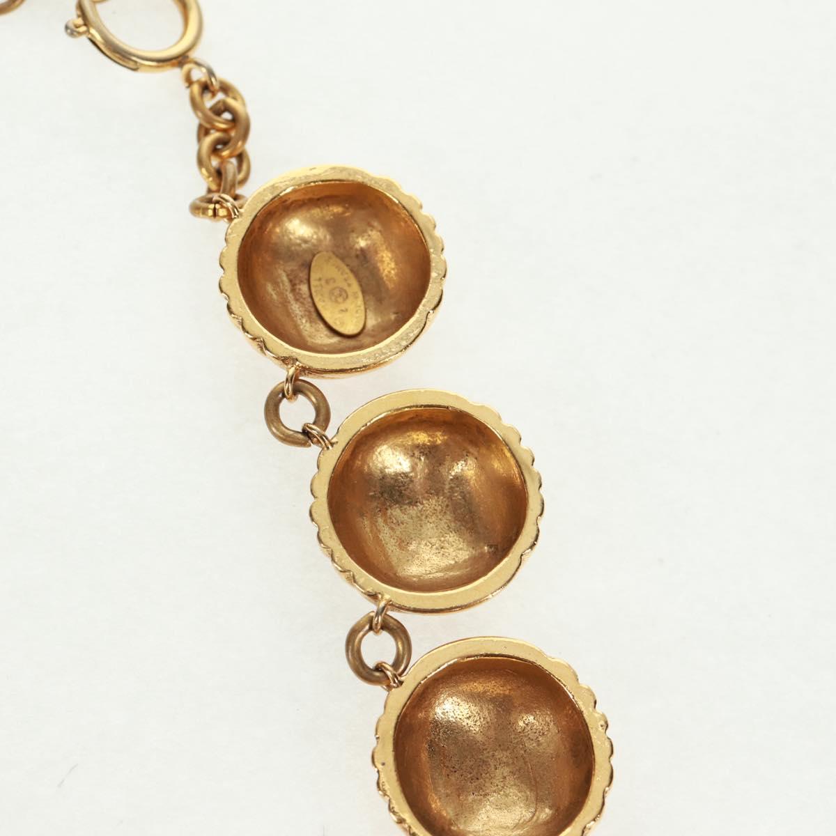 CHANEL Necklace metal Gold CC Auth 157548SAV