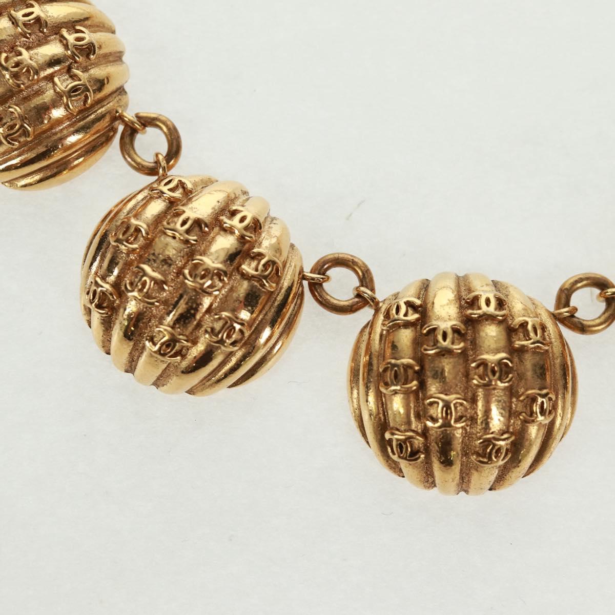CHANEL Necklace metal Gold CC Auth 157548SAV
