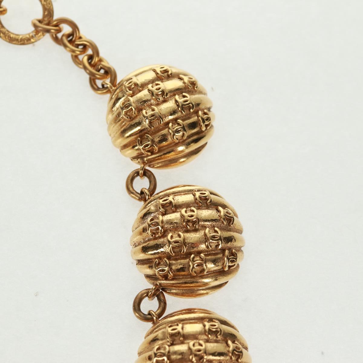 CHANEL Necklace metal Gold CC Auth 157548SAV