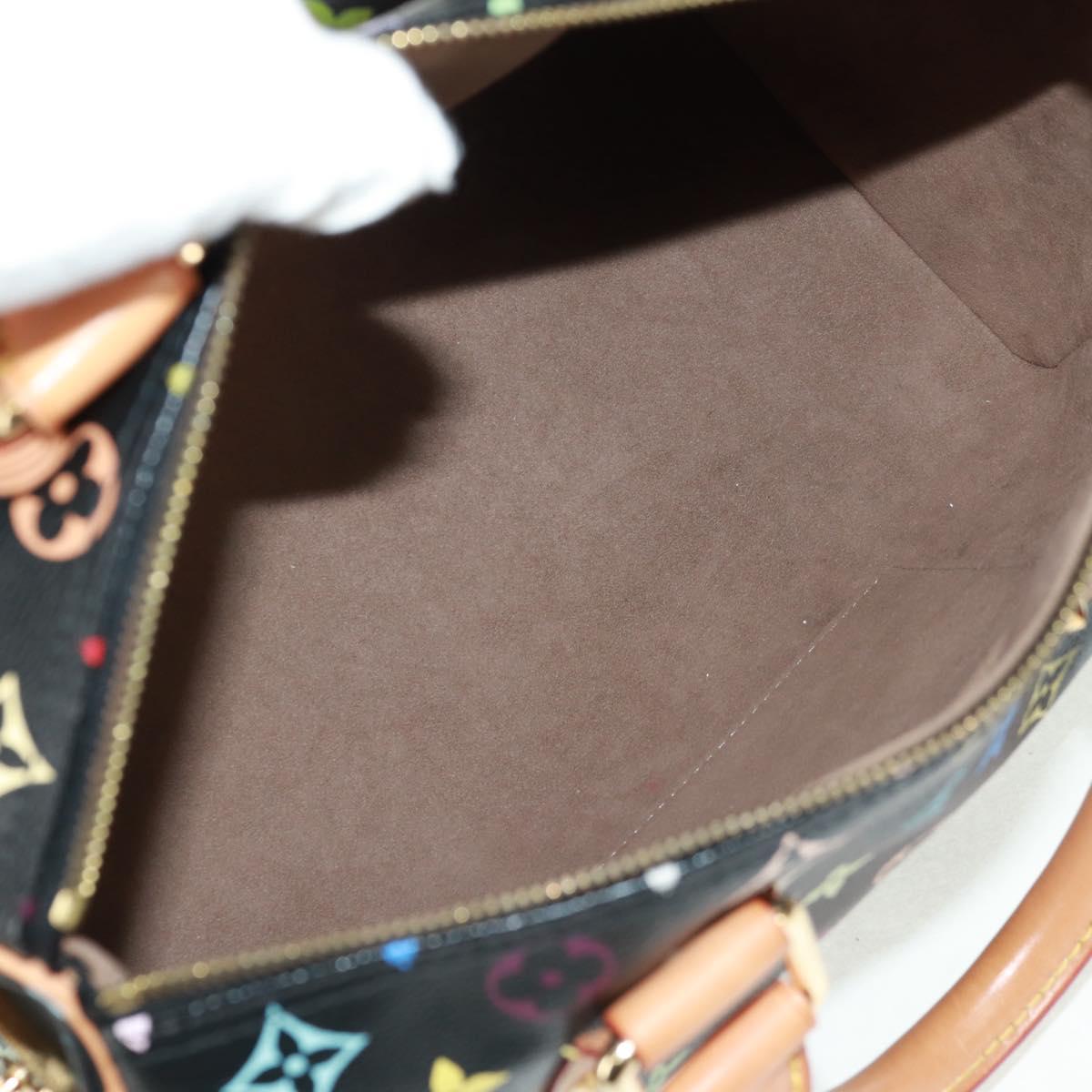 LOUIS VUITTON Monogram Multicolor Speedy 30 Hand Bag Black M92642 Auth 157571SM