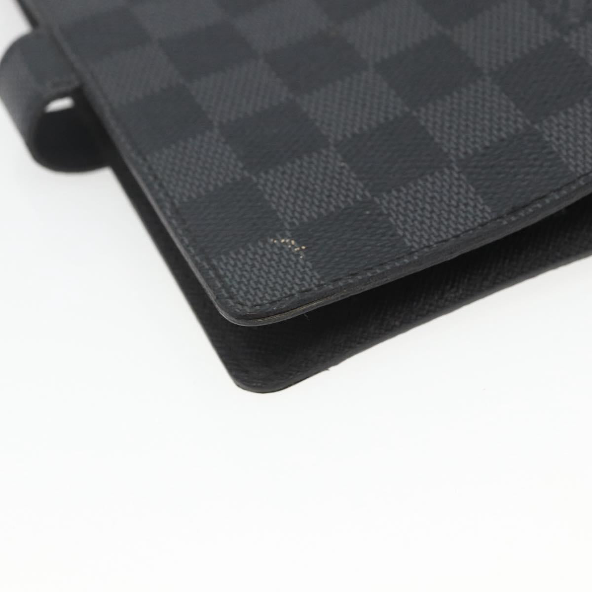 LOUIS VUITTON Damier Graphite Agenda MM Day Planner Cover R20242 LV Auth 157572