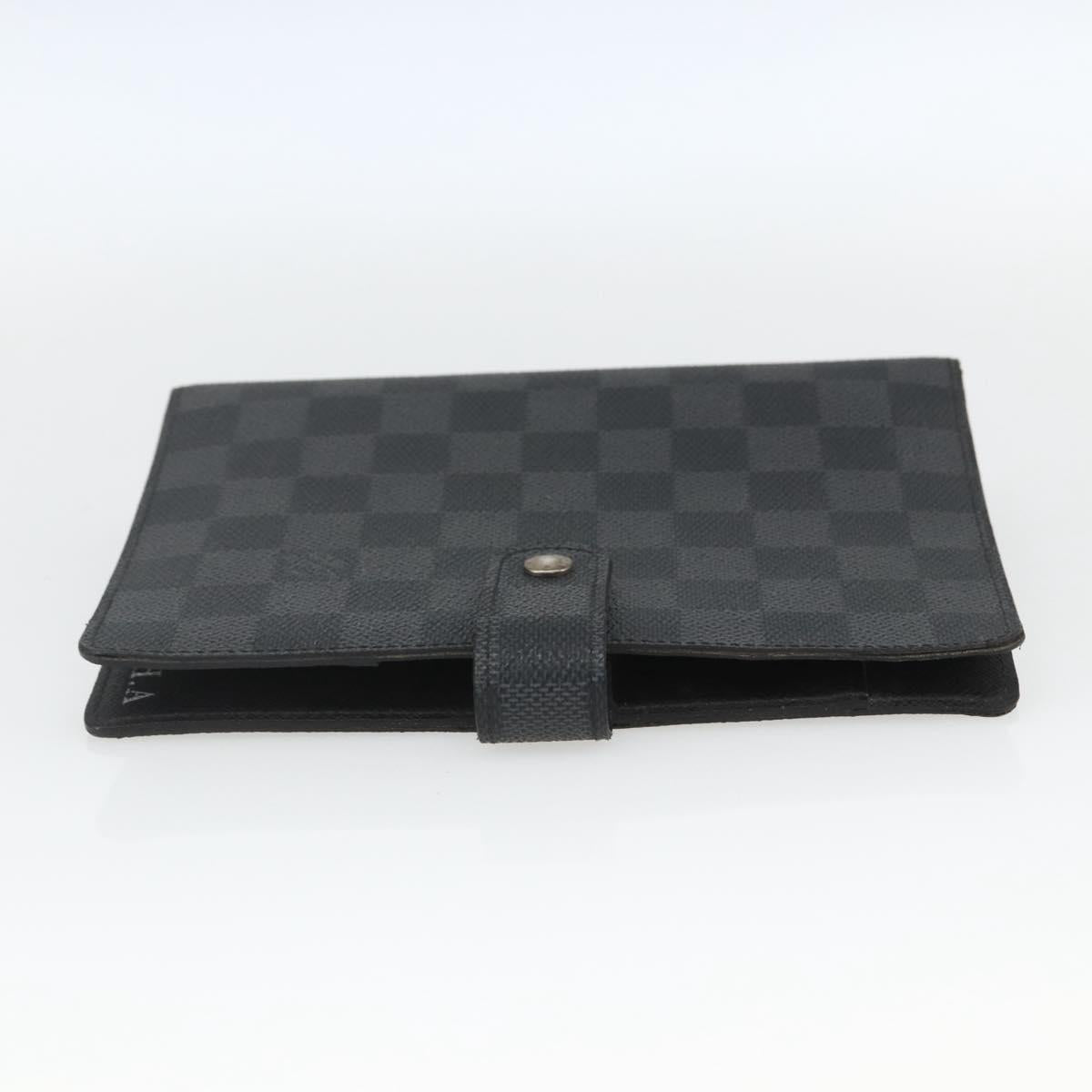 LOUIS VUITTON Damier Graphite Agenda MM Day Planner Cover R20242 LV Auth 157572
