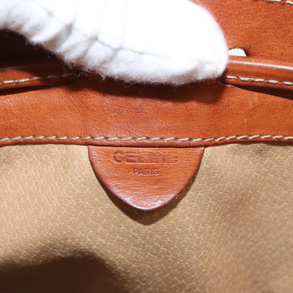 CELINE Macadam Canvas Shoulder Bag PVC Leather Brown Gold Auth 157577